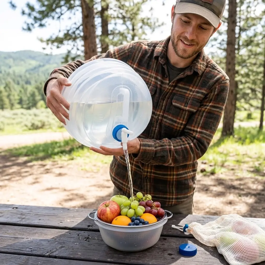 Collapsible Water Container with Tap, 5L/10L/15L Portable Foldable Water Storage Bag, BPA-Free Leakproof Jug, Water Reservoir for Camping, Hiking, Emergency Preparedness