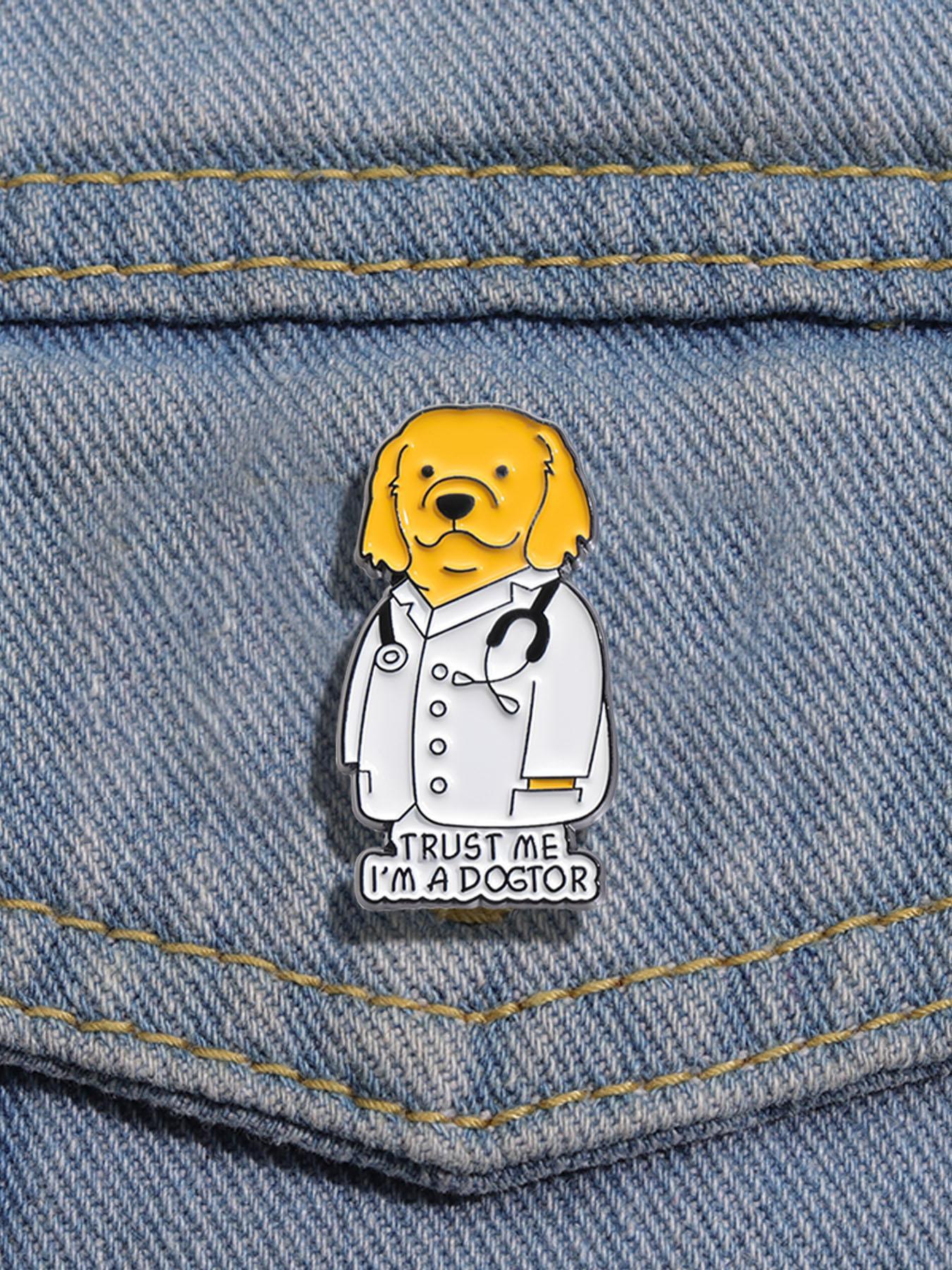 Cute Cartoon Dog Design Brooch, Fashion Jewelry Accessories for Daily Holiday Gift, Fashion Brooch for Daily Clothing Decor, Trendy All-match & Exquisite Brooch for Women & Men, Clip Jewellery
