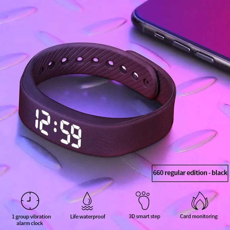 1 x Smart Fitness Wrist Bracelet - Smart Technology & Memory Recording Fitness Tracker with 24-Hour Pedometer, Vibration Alarm Clock Reminder, Sleep Monitoring, USB Port Rechargeable Function, Memory Recording Fitness Trackers
