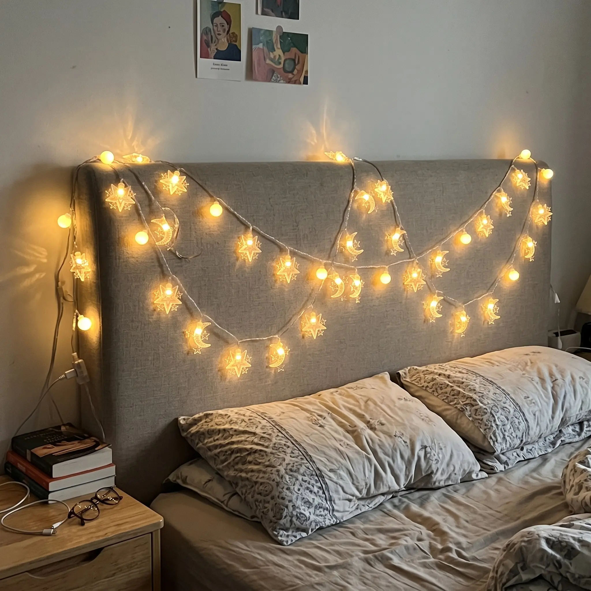Ramadan String Lights 10 LED, Star Moon & Ball Decorative Lights, Festive Holiday Party Lights, Warm Ambient Accent for Adults