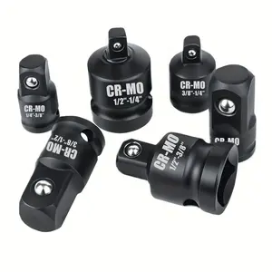 6-Piece Impact Sleeve Adapter Set, 1/2 3/8 1/4 Inch Wrench Bit, Suitable for Automobile and Impact Screwdriver Construction