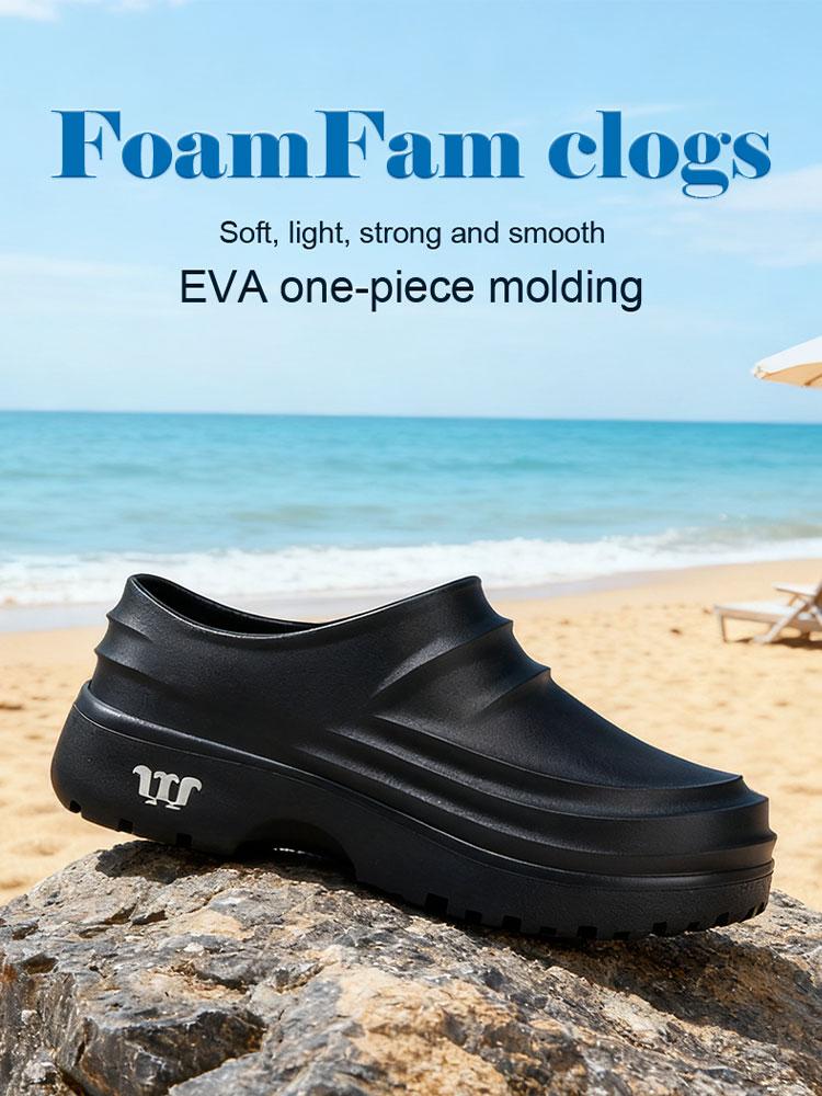 Foamfam Lightweight Waterproof Clogs for Indoor & Outdoor Wear.Easy-Clean, Soft Insole & Built for Garden, Kitchen and Hospital Use.Footwear Walking  nurse shoes