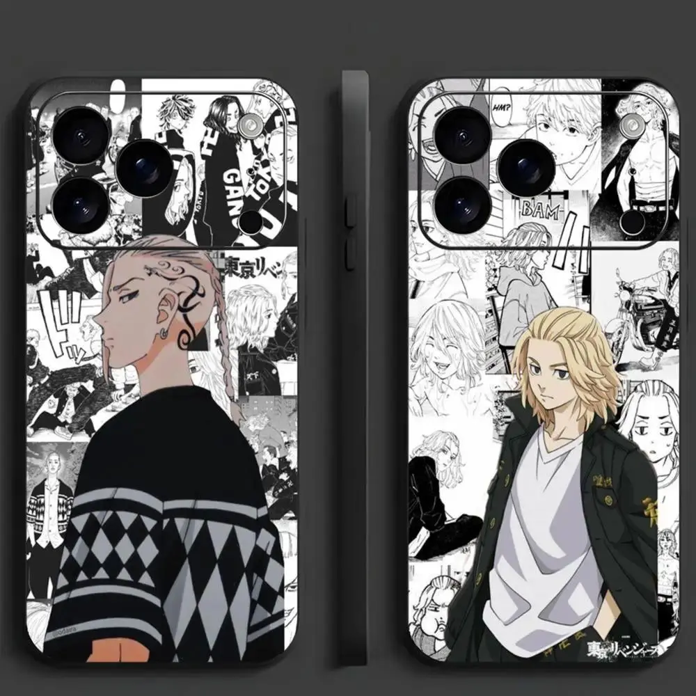 Tokyo Revengers Anime Phone Case For iPhone 11-17 Pro Max/Plus & Samsung Galaxy S23-S25 Black Frosted Soft Protective Cover