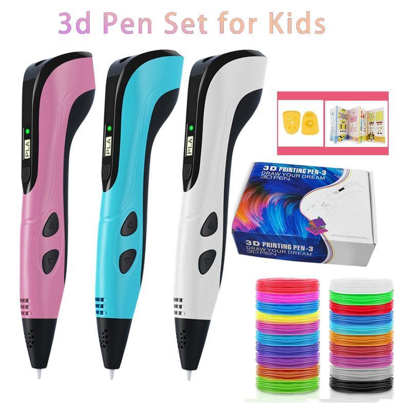 3D Printing Pen Kit, Includes Pla Filament Spool & A/c Adapter, Ergonomic Design, Easy Operation, Ideal for Kids Ages 6+ Education