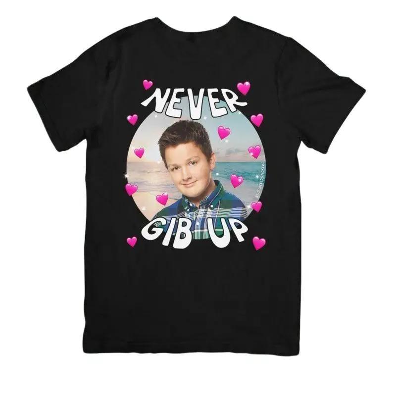 Never Gib Up Funny Meme Tee |   Gibby iCarly Gen Z Tropical Casual Short Sleeve
