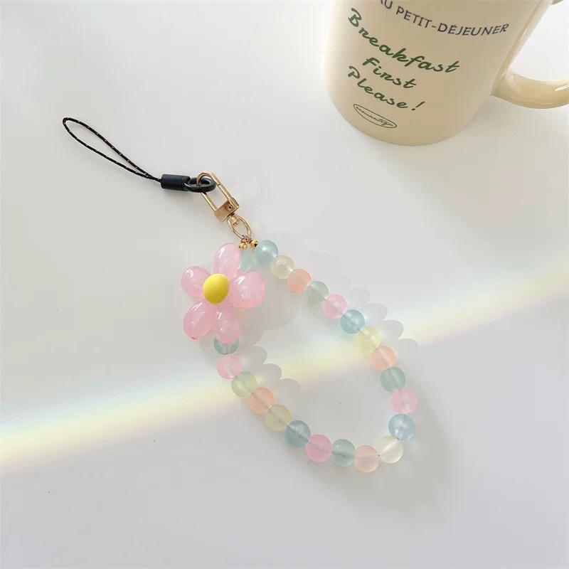 Macaron Color Beaded Phone Strap – Handmade Flower Bead Wristlet, Korean/Japanese INS Style Macaron Color Beaded Phone Strap – Handmade Flower Bead Wristlet, Korean/Japanese INS Style