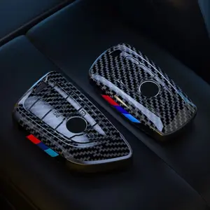 For BMW F10 F20 F22 F30 F32 F48 F15 F16 F25 G30 G01 - ABS Carbon Fiber Key Shell Case, Key Fob Housing Protective Cover