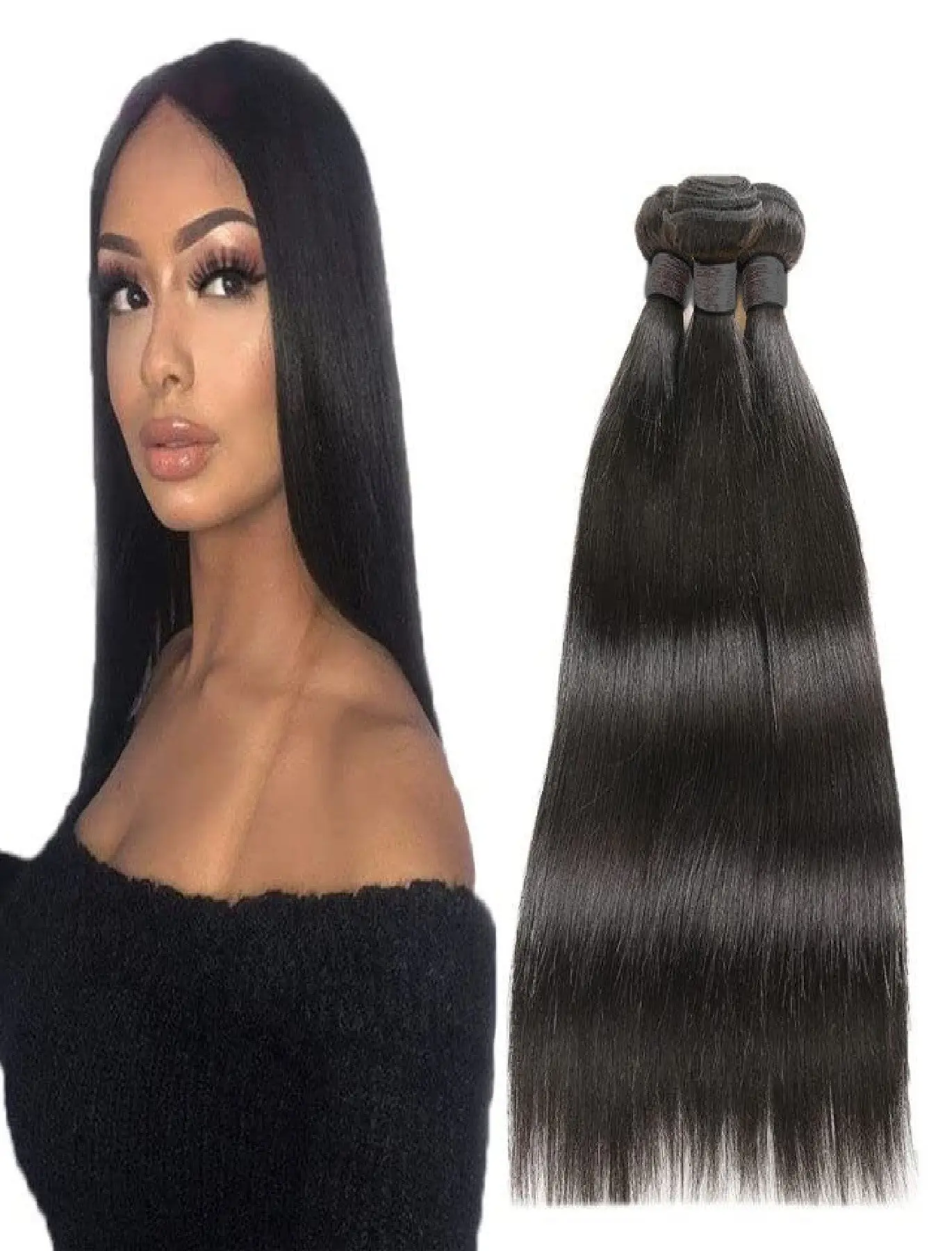 10A Straight Bundles Human Hair Unprocessed Vietnamese Human Hair Bundles Straight Weave 3 Bundles Hair Natural Black Color