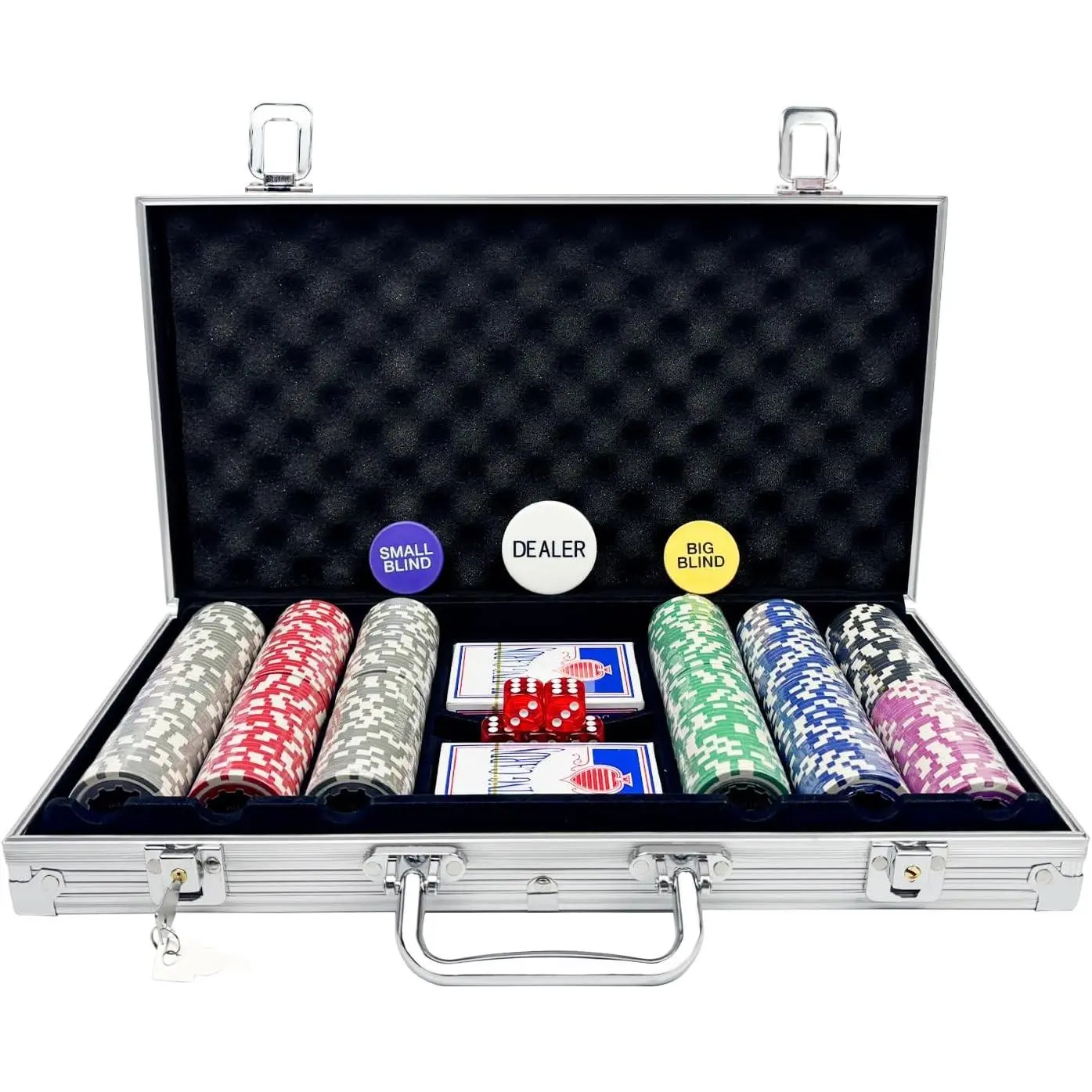 Poker Chips with Numbers, Poker Chips Set with Aluminum Travel Case, 11.5 Gram Casino Poker Set for Texas Holdem, Blackjack
