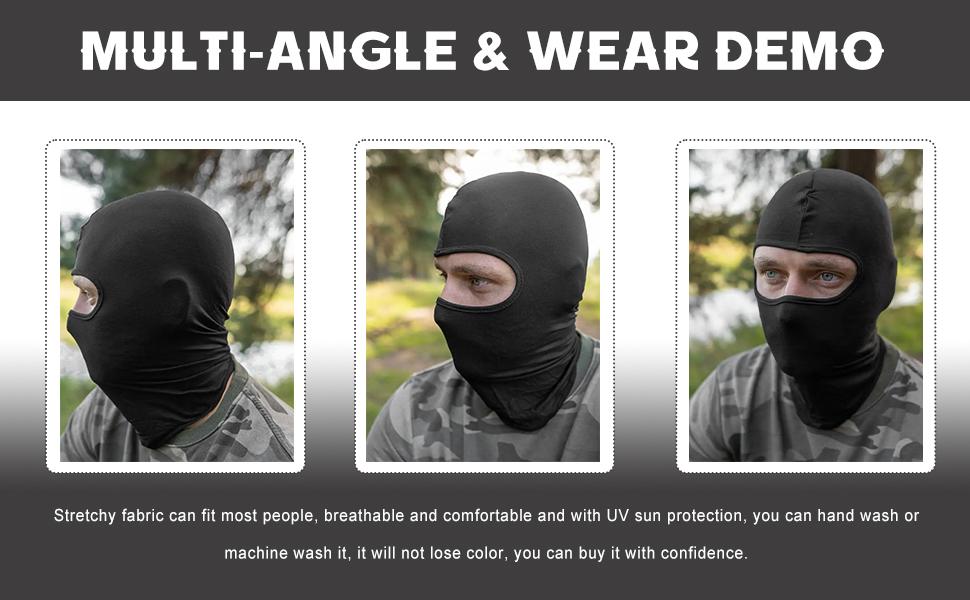 Balaclava Ski Mask Full Face, UV & Wind Protection Face Mask for Summer Hot Weather, Breathable & Lightweight Balaclava Face Mask Cycling Motorcycle for Men Women (Light Blue)