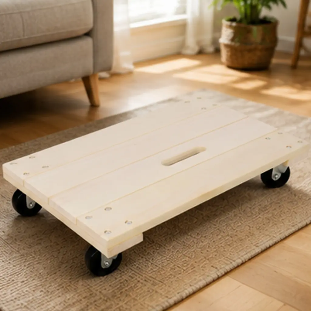 ARCH Heavy Duty Moving Dolly 24x16in 1000LBS Capacity Solid Wood Furniture Dolly with 4 Swivel Casters Multi-Purpose Transport Cart for Moving Boxes Appliances Home Warehouse, Natural Wood Color Options, Solid Wood Material, Product Dimensions: