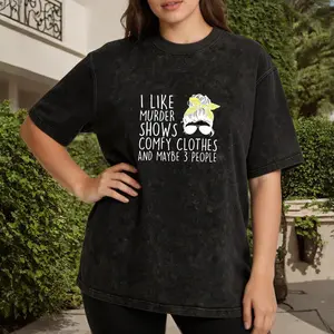 Women's "Murder Shows & Comfy Clothes" Graphic T-Shirt, Casual Everyday Top in Soft Cotton Fabric with a Relaxed Fit