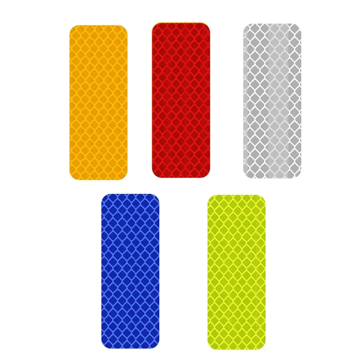 Reflective Stickers, 100 Pcs, 5 Colors Self-Adhesive Reflective Strip Set,Multi Purpose Reflective Tape for Outdoor Nighttime Visibility, Apparel, Trailer, Truck, Bike,etc