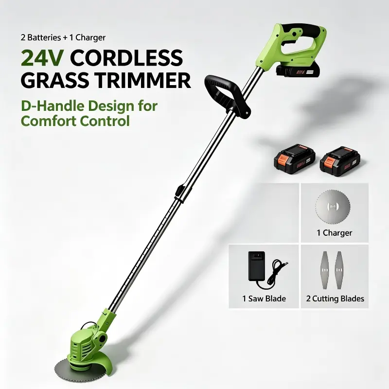 Wireless Handheld Grass Trimmer, Disassemblable Cutting Head, Lightweight Outdoor Equipment for Home Lawn Weeding & Trimming
