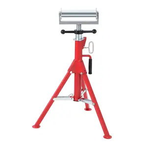 Heavy-Duty Adjustable Roller Pipe Stand – Portable & Collapsible Steel Support Bracket for Welding, Construction, Woodworking, Industrial Pipe Mounting
