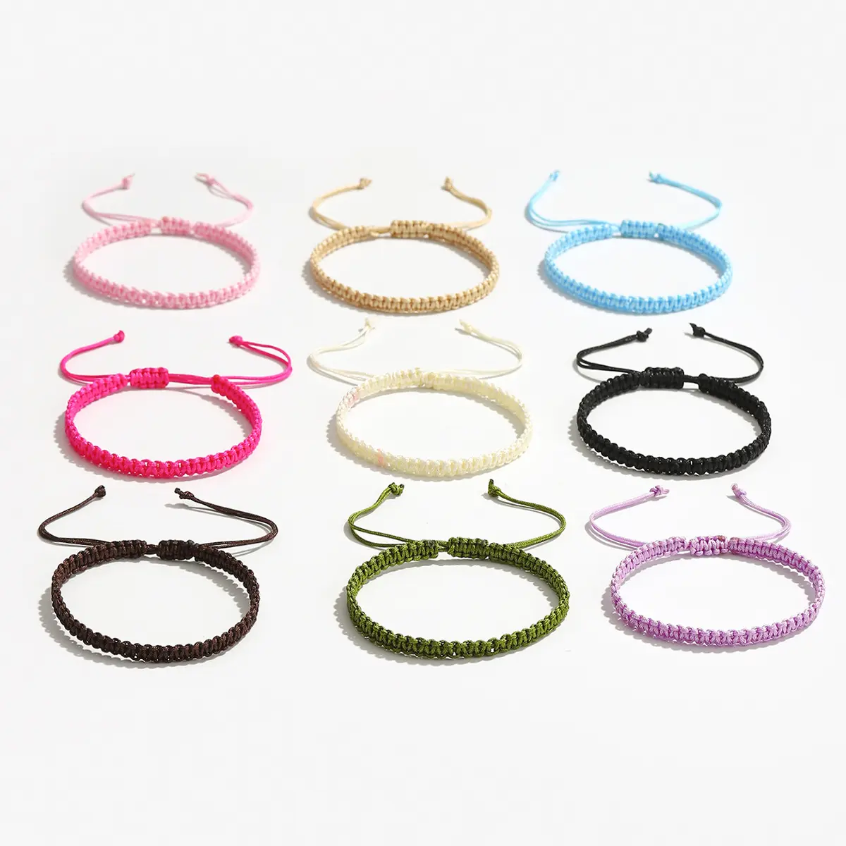 Unisex 9PCS Rope Weave Adjustable Hand-Woven Ethnic Wrist/Ankle Bracelet-Anklet, Prop 65 Safe Sporty Sports Wristbands, Boho Colorful Lucky Knot Braided Friendship Jewelry, Gift Ready All-Season Gift