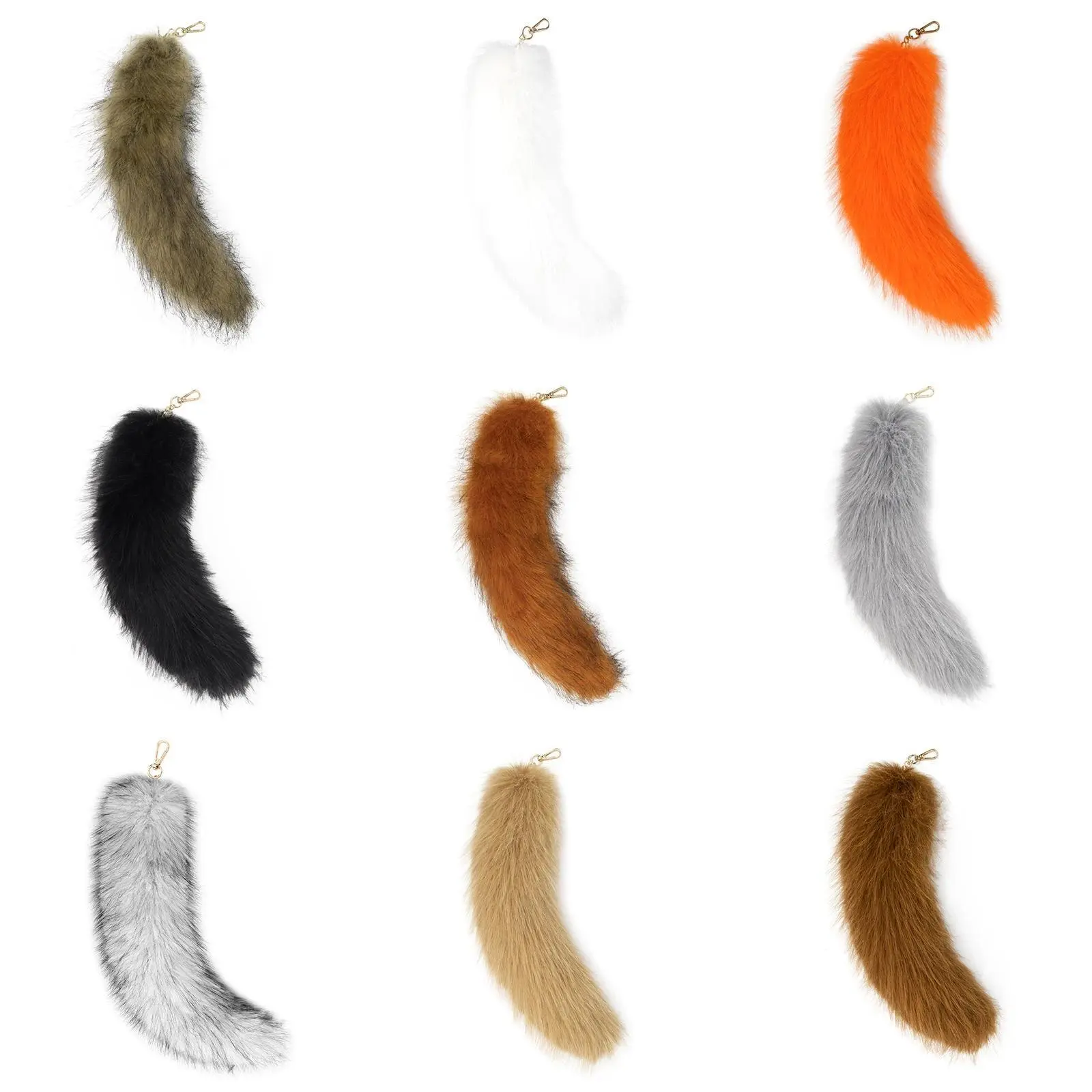 Faux Fur Keychain Animal Tail Furry Cat Fox Wolf Tail Cosplay Costume Props