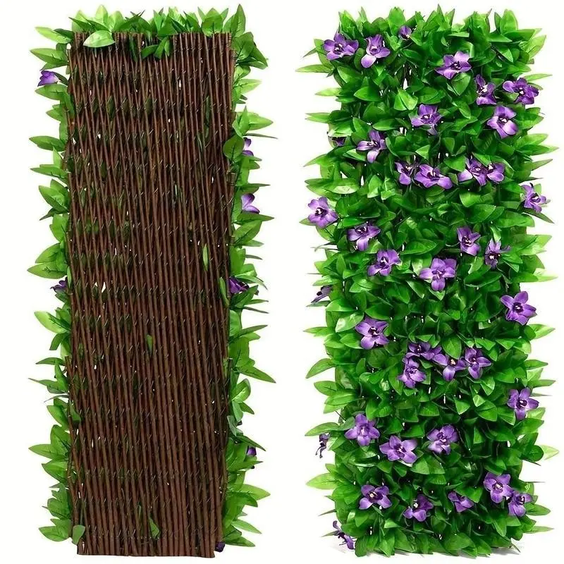 Expandable Artificial Ivy and Floral Hedge, Privacy Screen Fence, Outdoor Garden and Wedding Decor, Garden Accessories, Adjustable Wall Panel, Garden Fence Panels, Decorative Fencing Panel