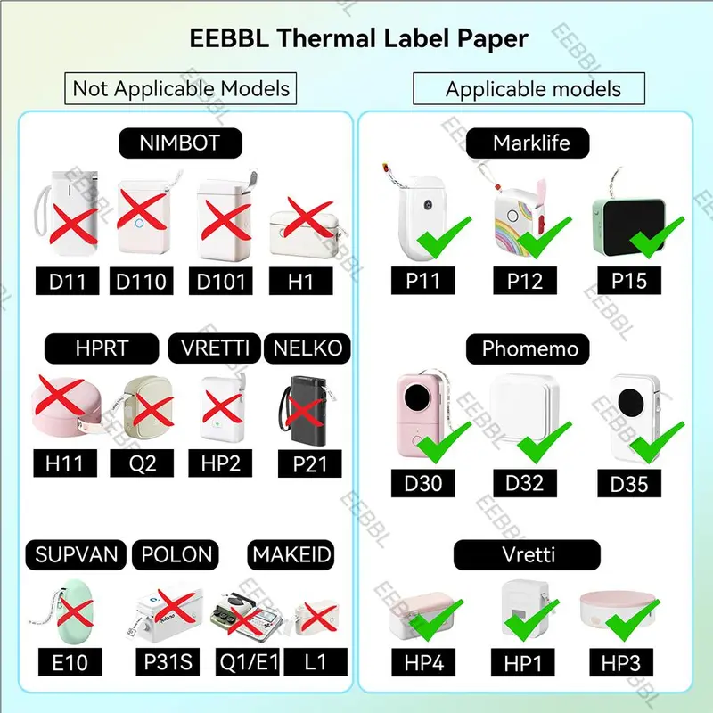 D30 Label Maker Tape, 10 Rolls/set Label Tape, Label Print Paper for Office, Portable Label Printer Compatible Labels, Labels for Printers, Office Stationery & Supplies, Stickers