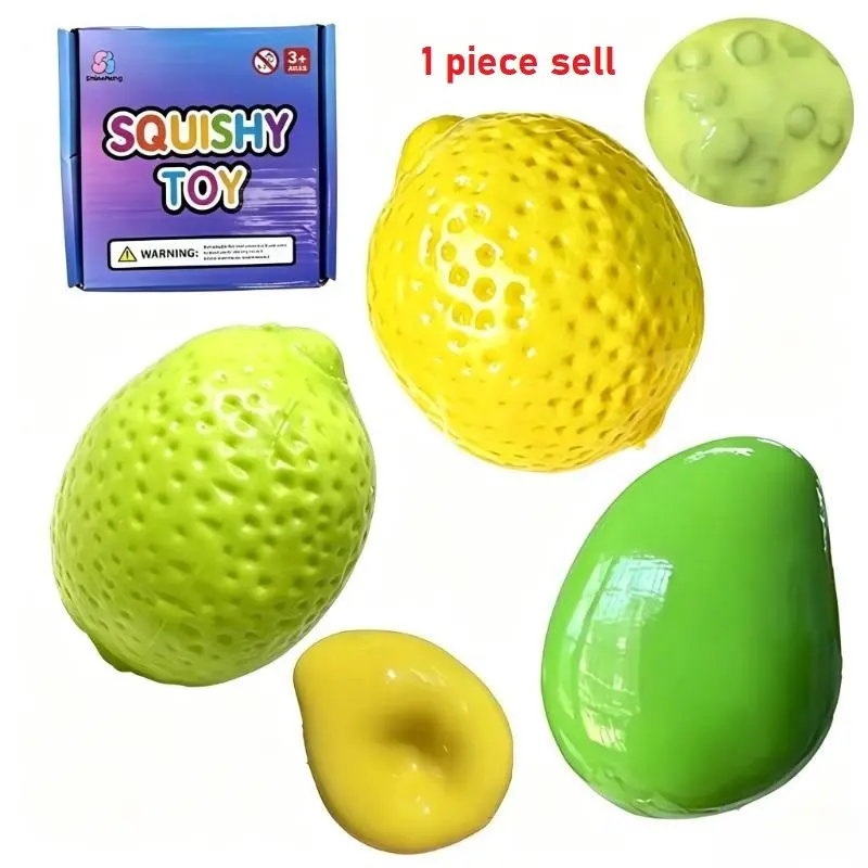 Handmade Crunch Color-Changing Mango,Lemon Squishy Toy Crunchy Mango,Lemon Squishy Fidget Ball ASMR Sensory Stress Relief Toy