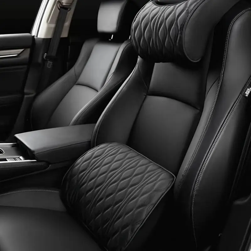 Premium Car Interior Set - Memory Foam Neck Pillow & Lumbar Support
