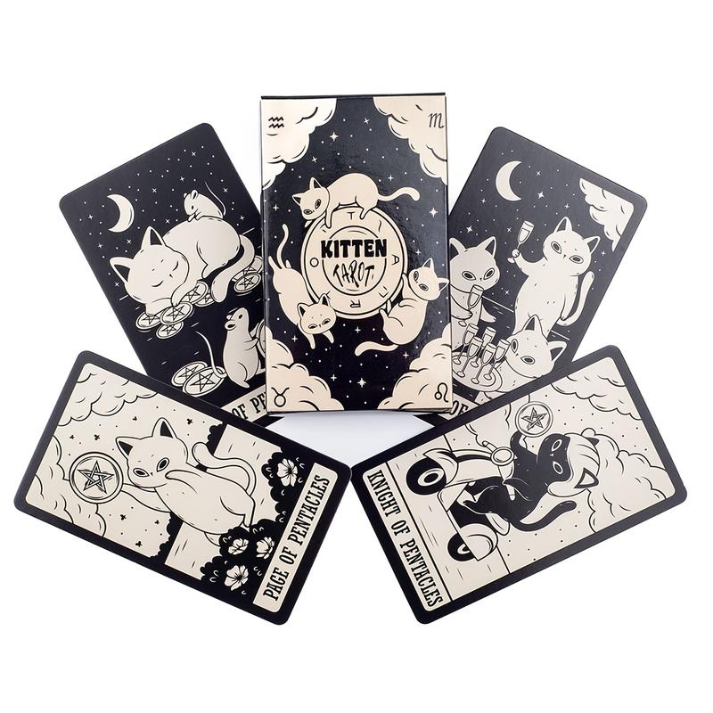78-Card Playful Kitten Tarot Deck with Guidebook - Premium Paper Cat-Themed Tarot Cards for Divination, Collectible Games & Art Enthusiasts, Whimsical Feline Illustrations, Divination Tools, Spiritual Guidance, Cute Animal Theme, Sturdy Cardstock