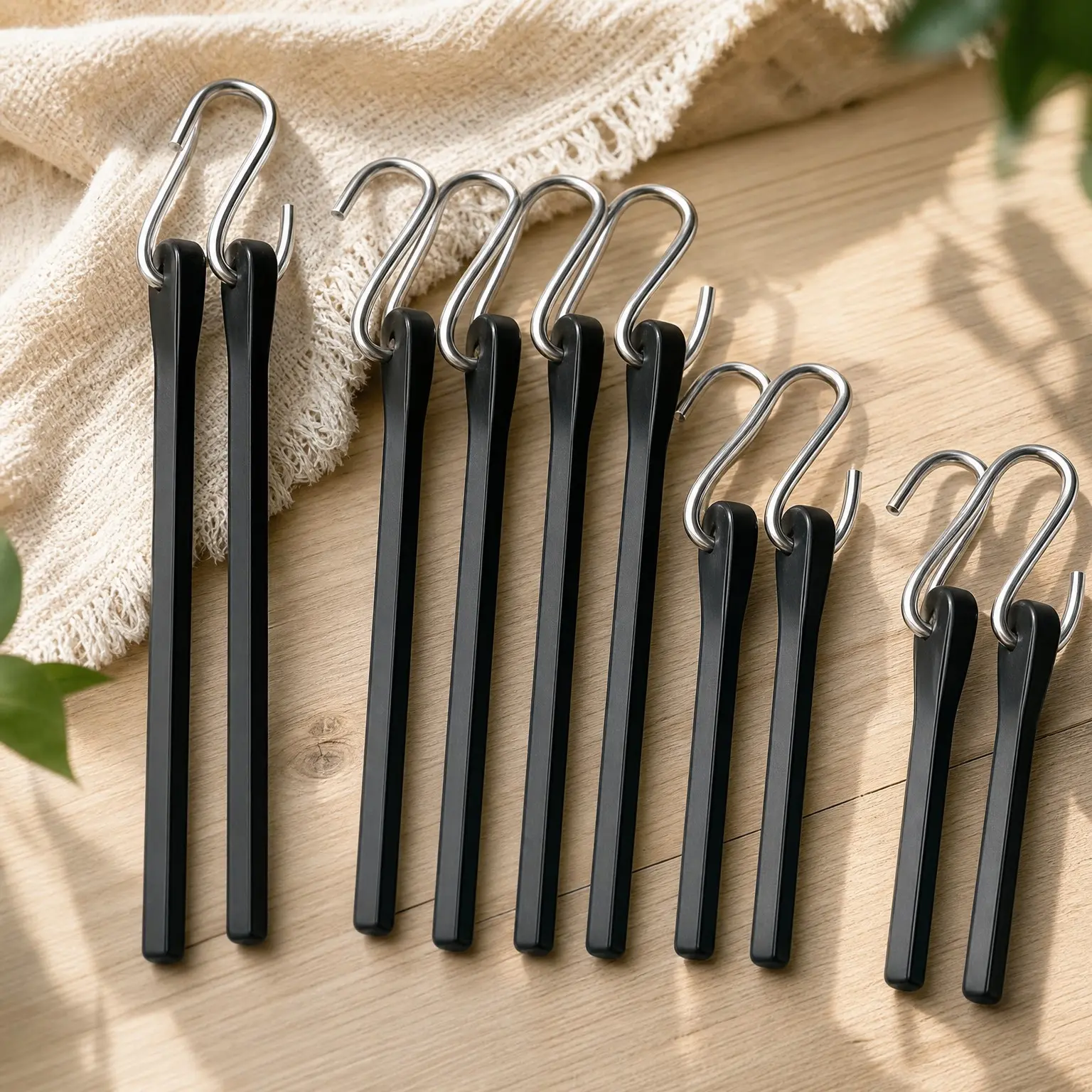 10-Pack (10", 15", 21", 31") Heavy Duty Black Rubber Bungee Cords with S Hooks - EPDM Outdoor Bungee Straps, 180 lbs Load, Secure Tarps, Canvases & Cargo in Cold or Hot ClimatesGift
