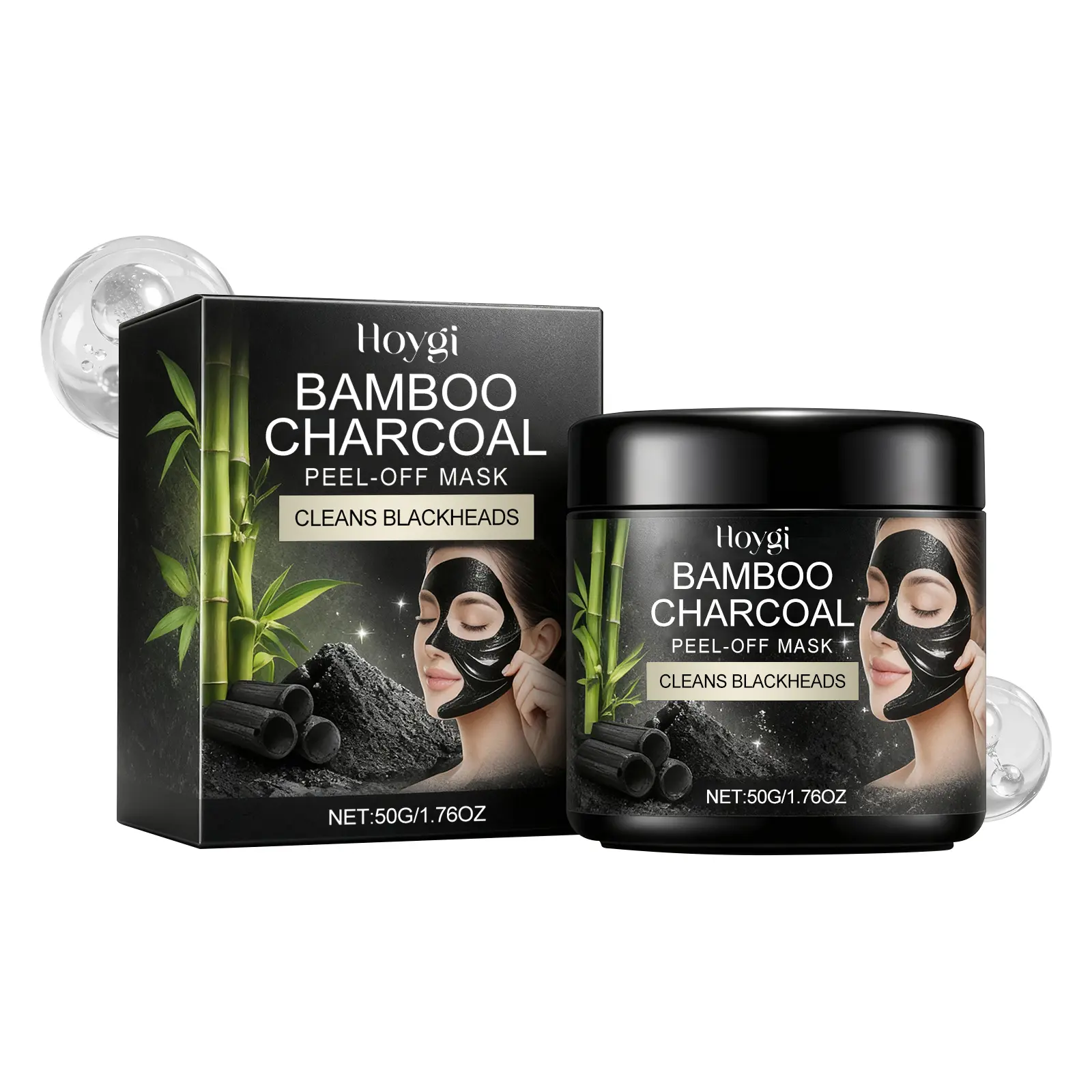 Bamboo Charcoal Peel-Off Face Mask - Cleansing Skincare for Daily Care, Enhances Moisture Retention, Improves Pores, and Delivers Tender Refreshing Skin Benefits, Adults