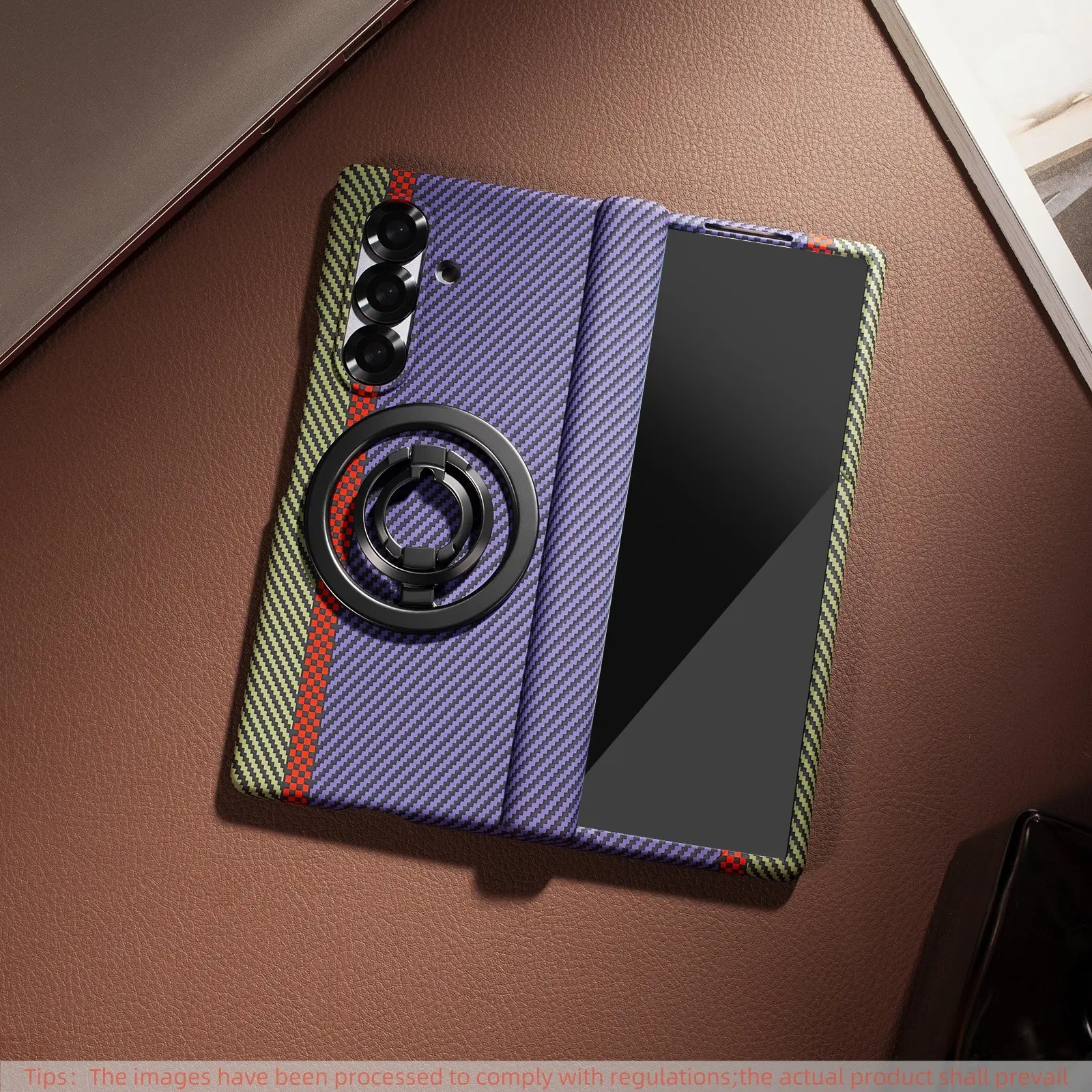 High-Quality Carbon Fiber Phone Case for Samsung Galaxy Z Fold8 Ultra/7/6/5/4/3, Magnetic 360° Rotating Stand, Anti-Slip, Hinge Protection