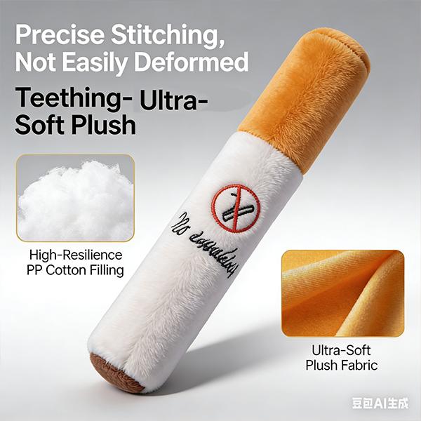 Cigarette Shaped Dog Chew Toy with Squeaker - Indestructible Plush Puppy Teething Toy for Medium Breed, Funny Interactive Pet Toy 2. Durable Plush Dog Squeaky Toy | Novelty Cigarette Design for Puppy Teething & Stress Relief | Perfect for Dog Enrichment,