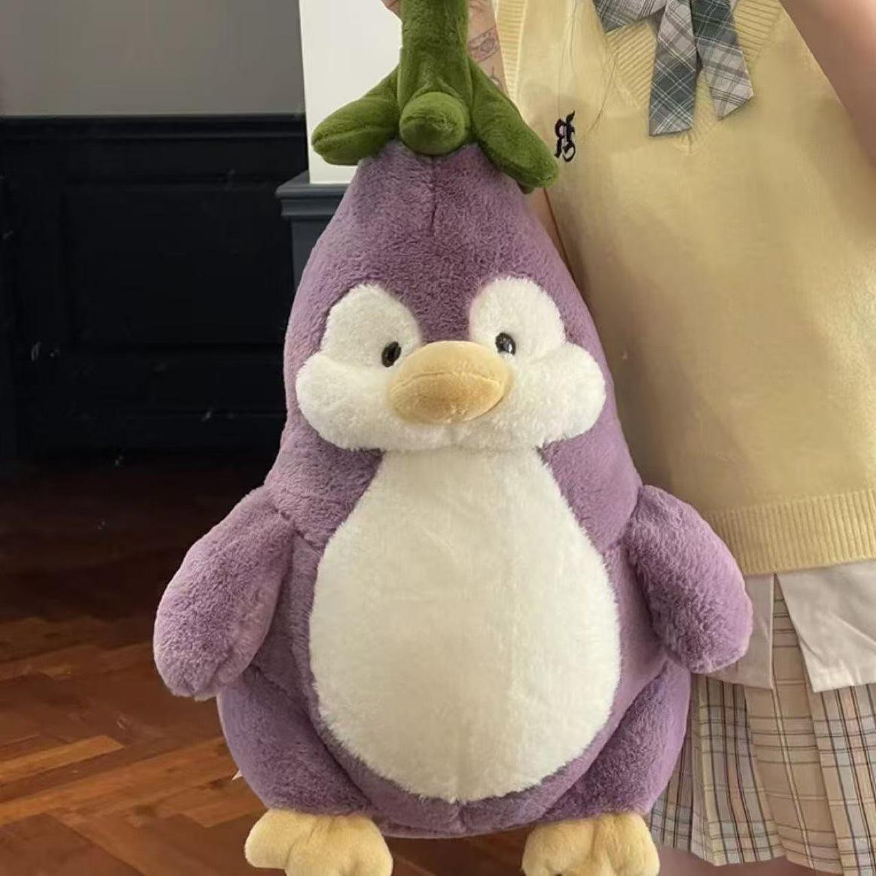 Purple Eggplant Penguin Plush Toy Large Size Boys Girls Sleeping Pillow Birthday Gift Companion Doll Easter Gift vibrant baby mini