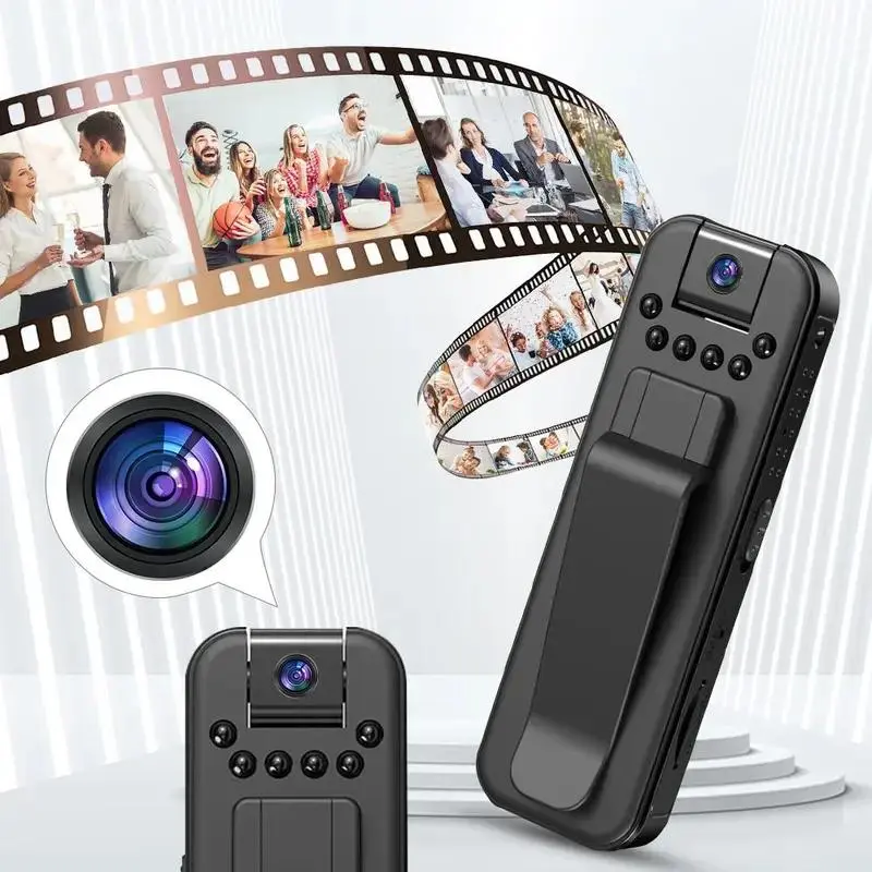 1080P HD Mini Clip Camera, Portable WiFi Video Recorder with 180° Rotating Lens, Wearable Vlog Camera for Cycling, Hiking, Travel & Everyday Recording