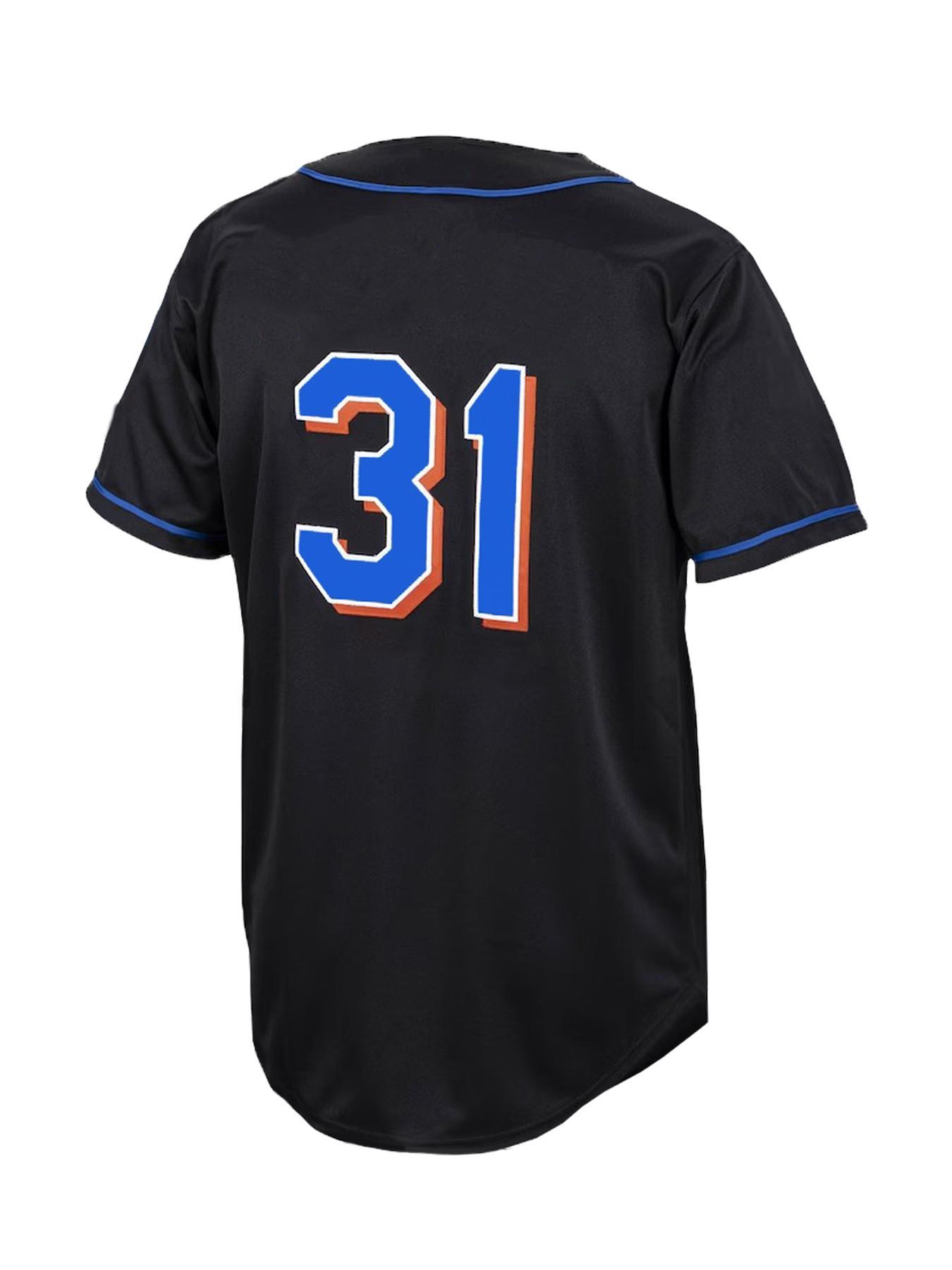 Men's Letter & Figure Patched Button Front Baseball Jersey, Casual Loose Short Sleeve V-Neck Baseball Top for Fall & Winter, Basebal Christmas Gifts, Men's Sportswear for Training & Competition, Jersey Shirts