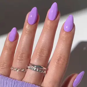 Pure Color False Nails, Light Removable Nail Tips, Simple Design, European and American Almond Shape, Medium Length