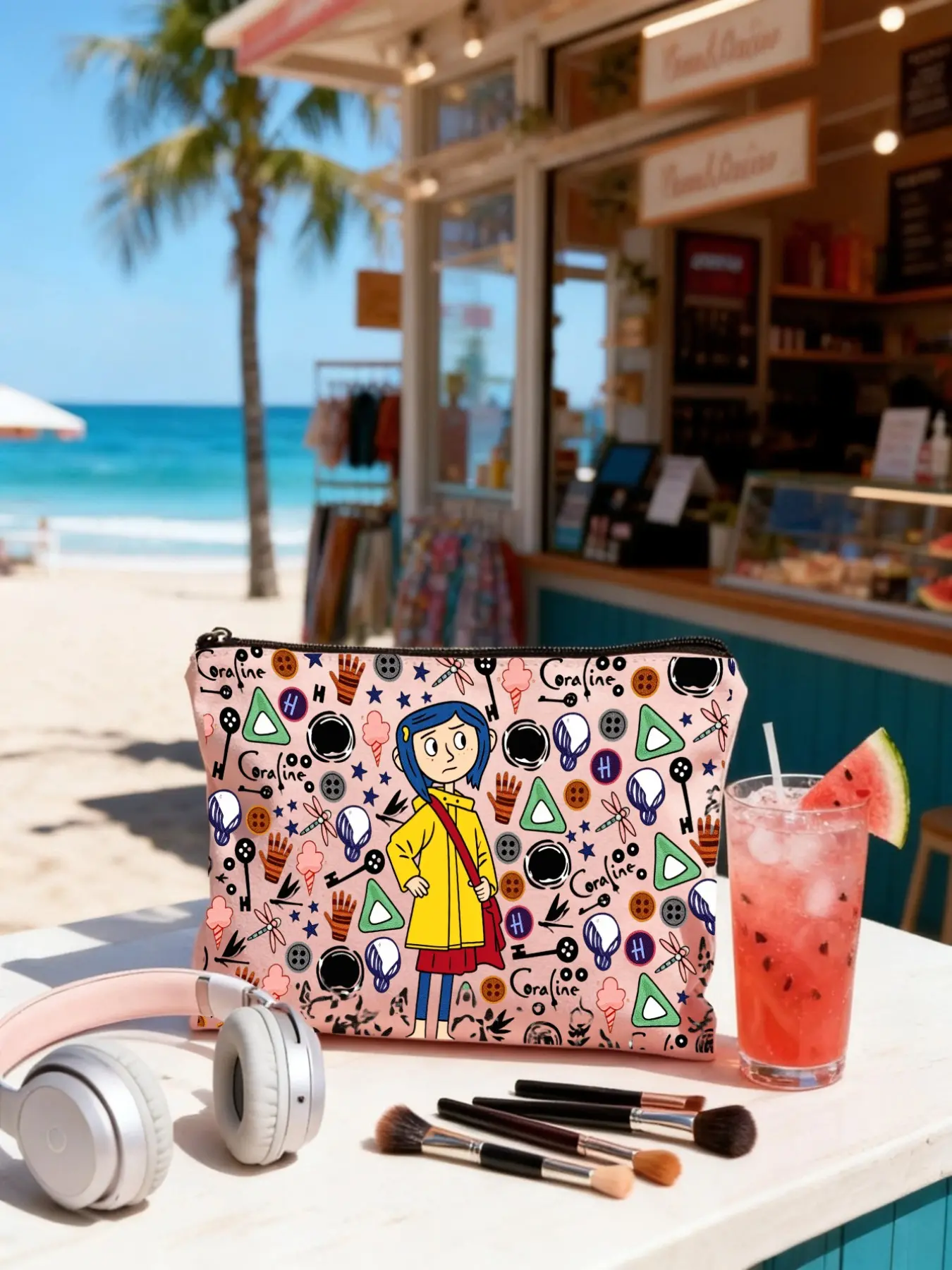 Cartoon Horror-Fantasy Makeup Bag, Vibrant Anime Design, Ideal Gift for Women, Sisters, Friends, Travel and On-The-Go Storage