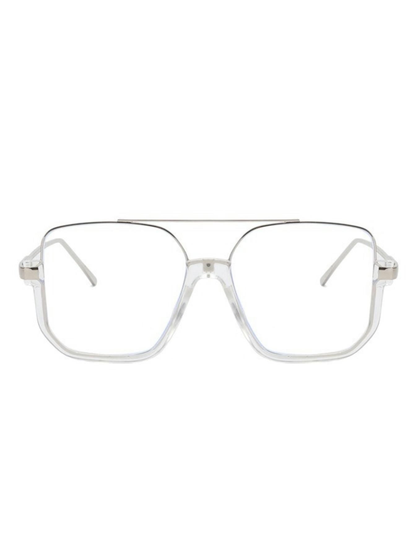 Clear Top Bar Design Square Frame Eyeglasses, Fashion Eyeglasses for Women & Men, Fashion Eyeglasses for Work, Daily Clothing Decor, Perfect for Student Daily Use, Square Eyed Glasses