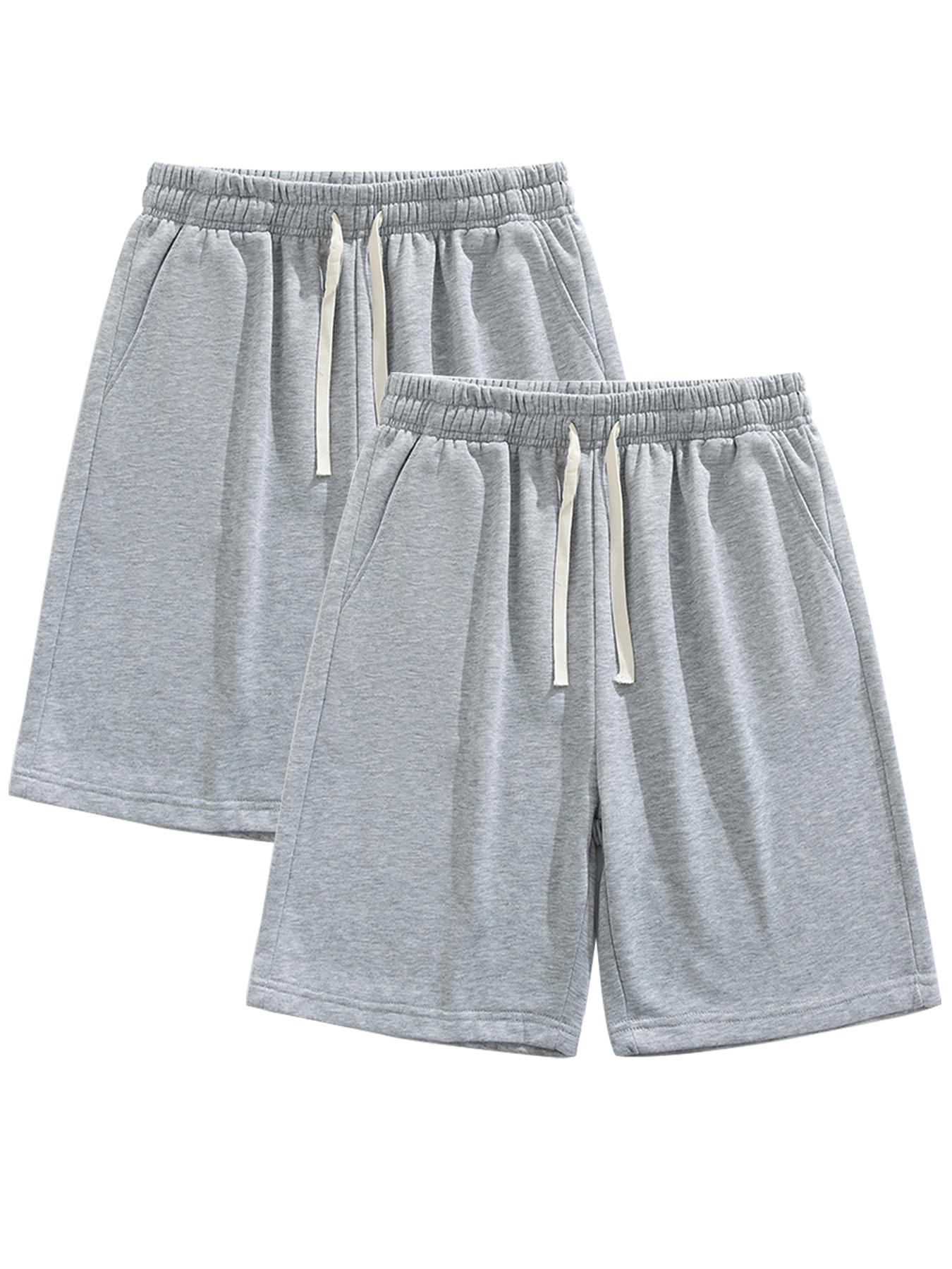 Men's Solid Color Drawstring Waist Shorts, Casual Regular Fit Pocket Shorts for Summer, Men's Bottoms for Daily Wear.