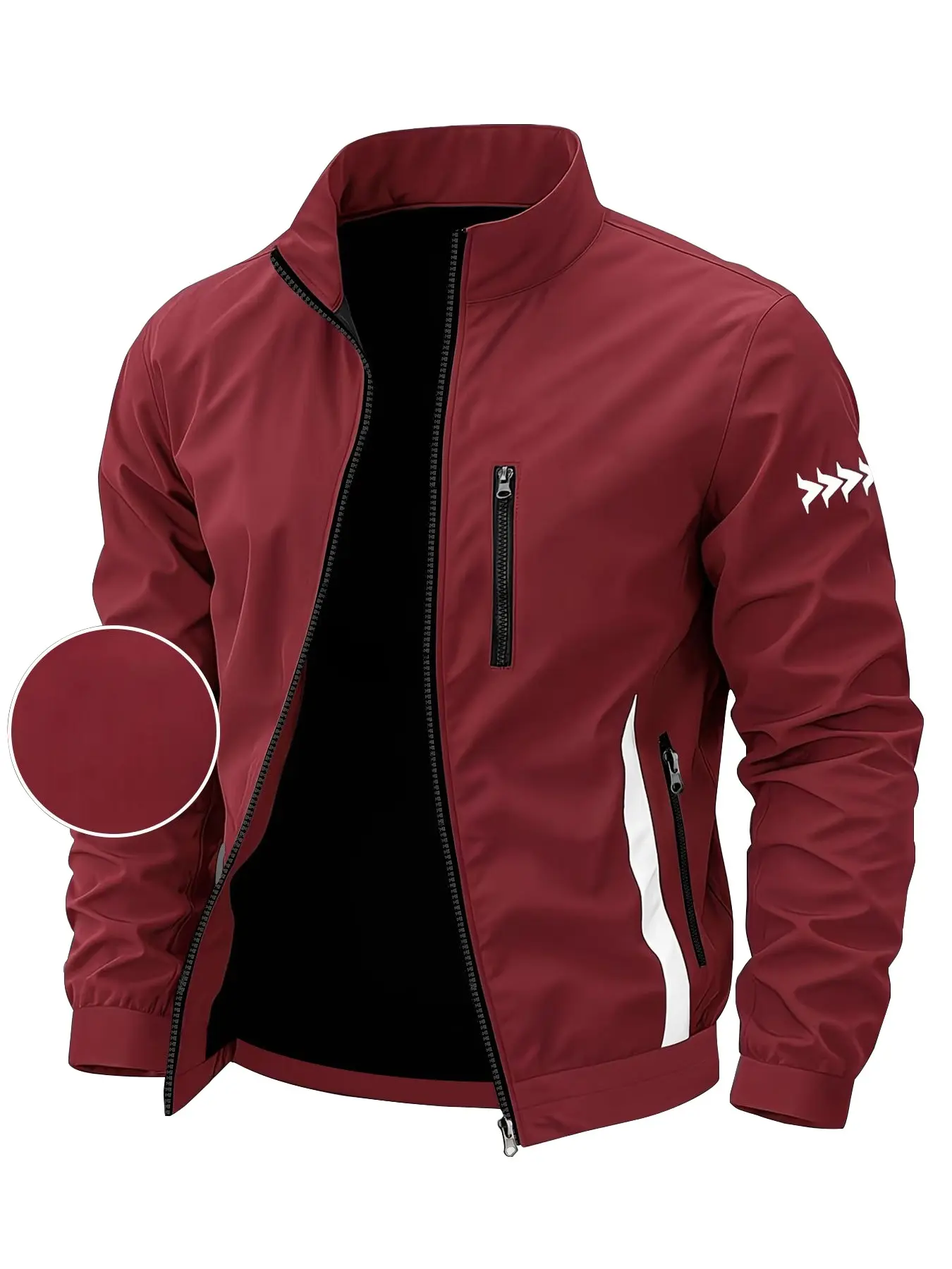 Men's Patchwork Raincoat, Multiple Zip Pockets Design, Elegant and Stylish, Essential for Outdoor Activities, Perfect for Sports Enthusiasts