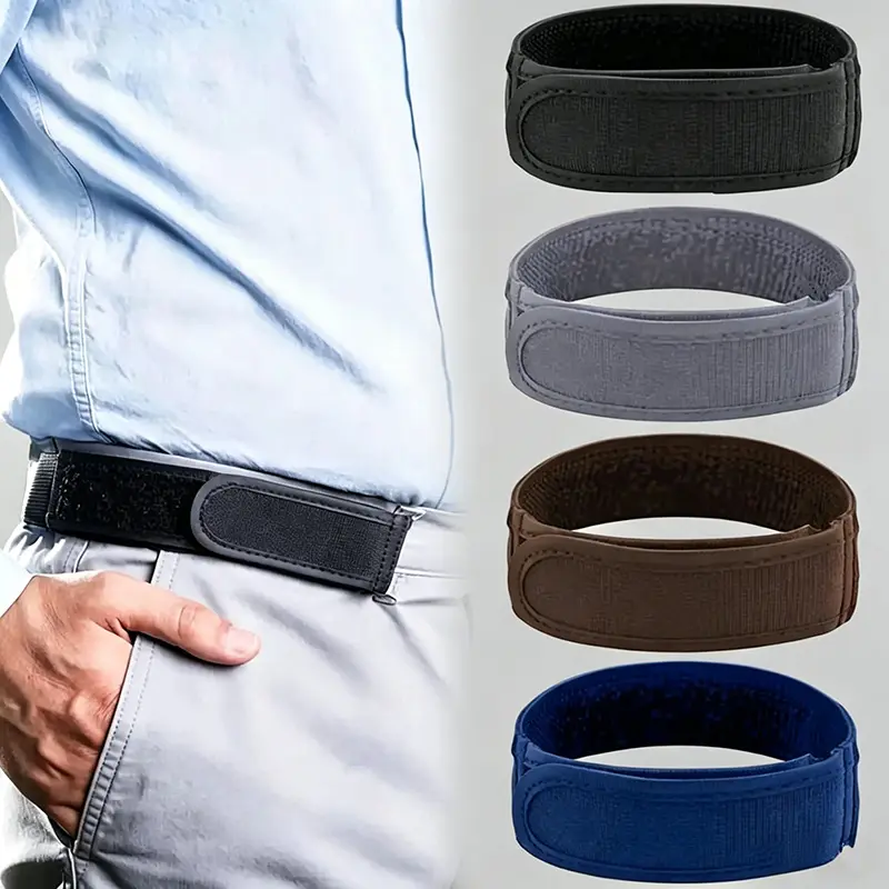 2pcs Elastic Belt (Buckle-less) |       Ultra-Soft Padded Edges, Adjustable Design, User-Friendly, Portable, Compatible with 1.5" Belt Loops, Casual Style