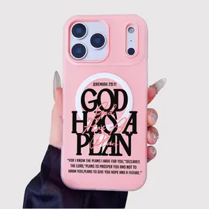 God Has a Plan Christian Pattern Phone Case For iPhone 17 Air 16 Pro Max 15 Plus 14 13 12 11, For Galaxy S26 Ultra 25 Plus S24 FE S23 S22,Luxury Candy Color 2-in-1 Shockproof Magnetic Smartphone Case Matte Soft Cellphone DLIOZTVS Cases Cover