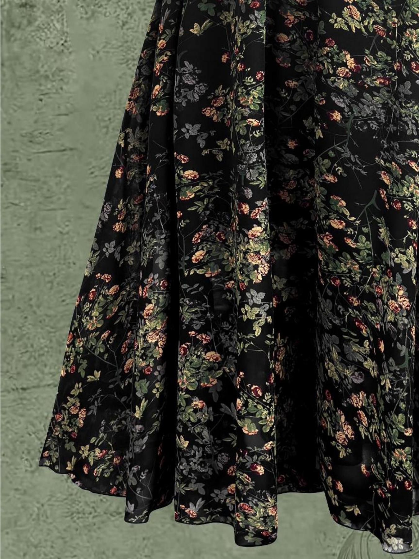 Women's Floral Print Skirt, Elegant Boho Bohemian Style Long Skirt for Beach Holiday Vacation, Ladies Bottoms for All Seasons, Womenswear