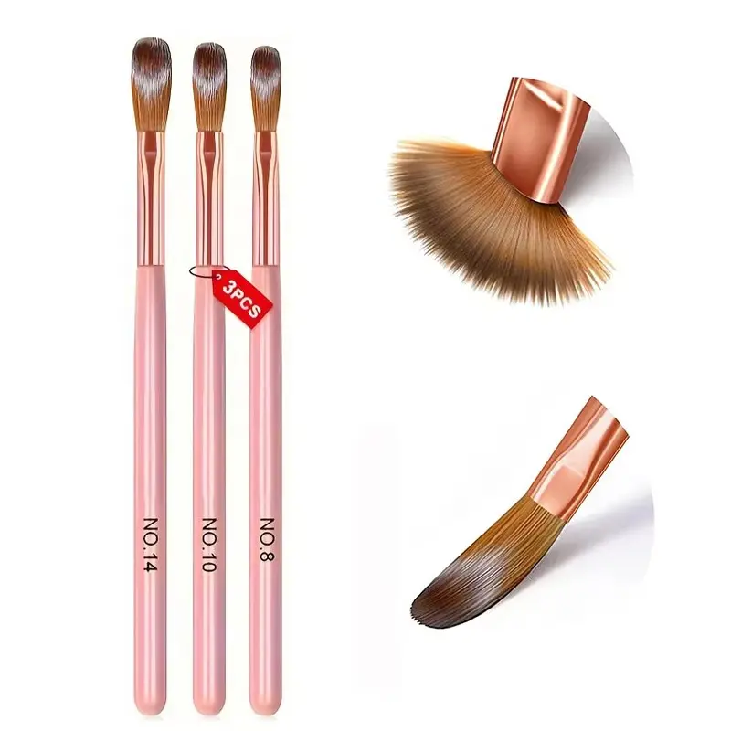3Pcs Acrylic Nail Brush Set #8/10/14 Professional Nails Supplies Acrylic Nail Supplies Acrylic Powder Extension Nail Brushes Manicure Accessory Set Nail Art 3D Carving Manicure Salon Tools
