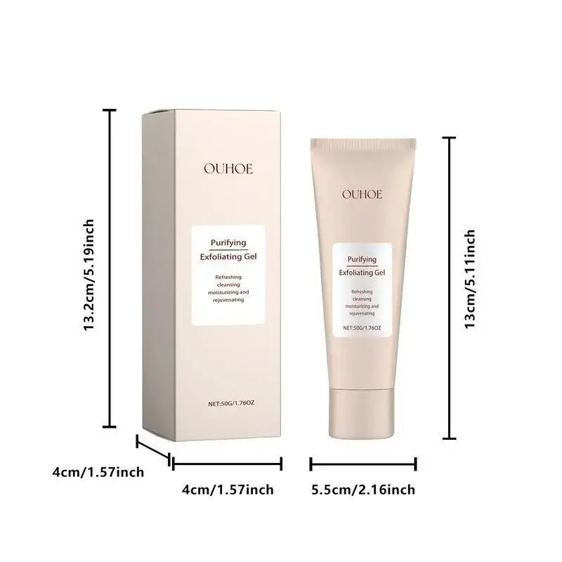 Purifying Exfoliating Gel, Gentle Mild Facial Exfoliator, Deep Cleansing, Removes Dead Skin, Blackheads & Impurities, Refines Pores, Moisturizes Skin