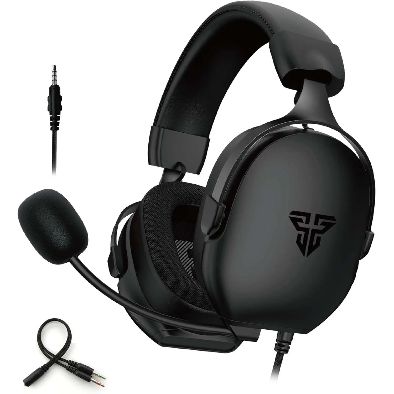 Carbon MH92 Multi-Platform Gaming Headset with Noise Cancelling Microphone, 3.5mm Wired, Adjustable Steel Headband for PC, PS4, PS5, Switch, Xbox - Carbon Noise Reduction Technology (Black)