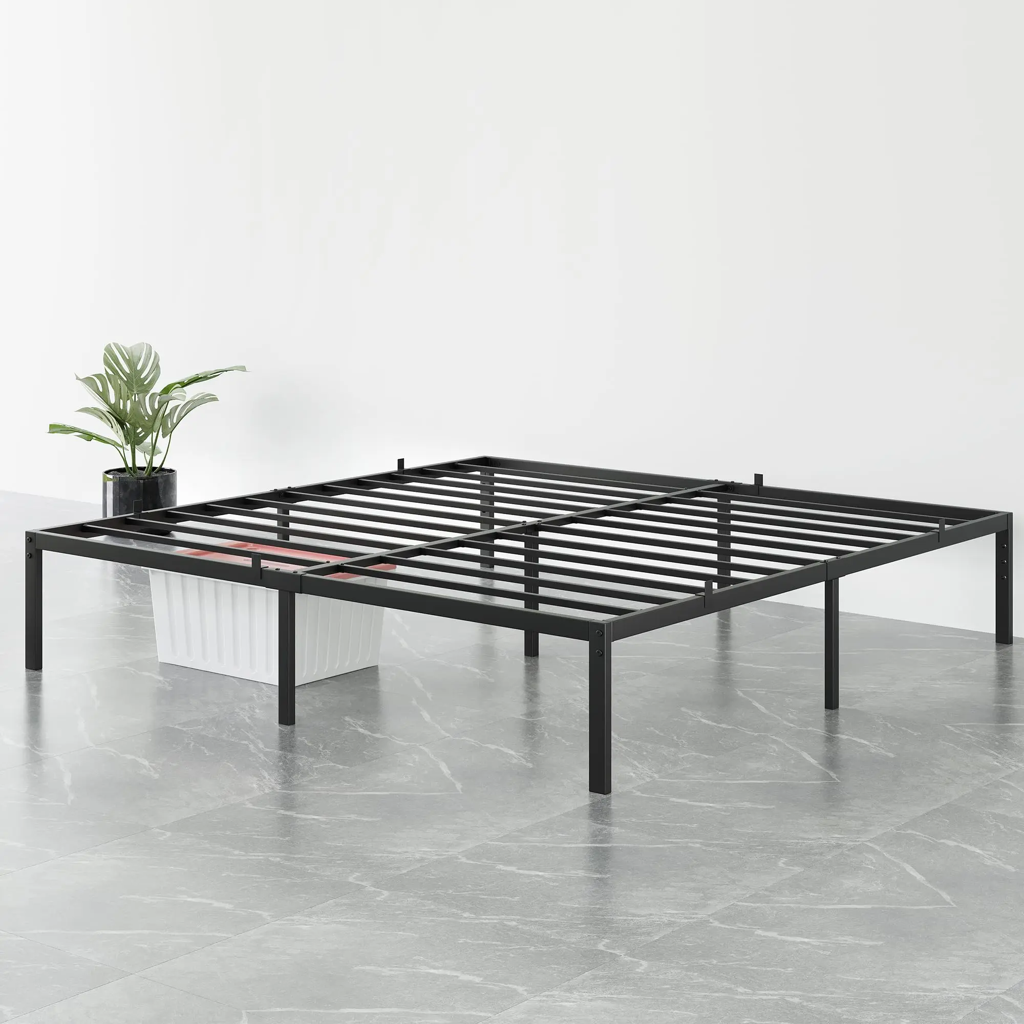 Garvee Versatile Metal Platform Bed Frames with Storage and Steel Slat Support, No Box Spring Needed, Noise-Free, Heavy Duty, Easy Assembly, Available in Twin, Full, Queen, and California King Sizes