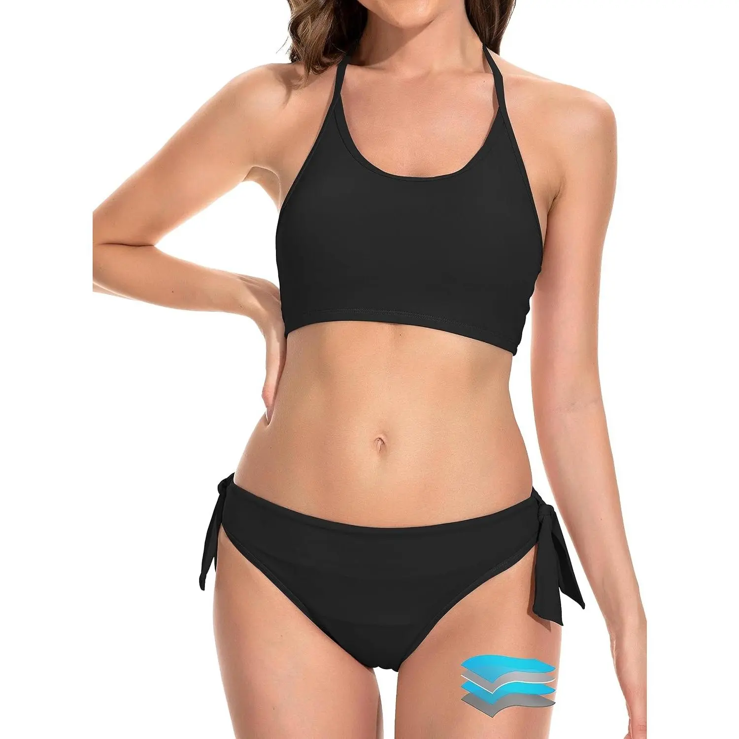 Period Swimwear for Teens Two Piece Menstrual Leakproof Swimsuit Halter Bikini Set Bathing Suits for Girls Women