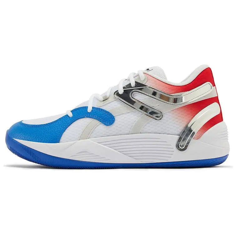 PUMA Trc Blaze Court Round Toe Lace-Up Shock Absorbing Non-Slip Wear-Resistant Low-Top Basketball Shoes 377278-01