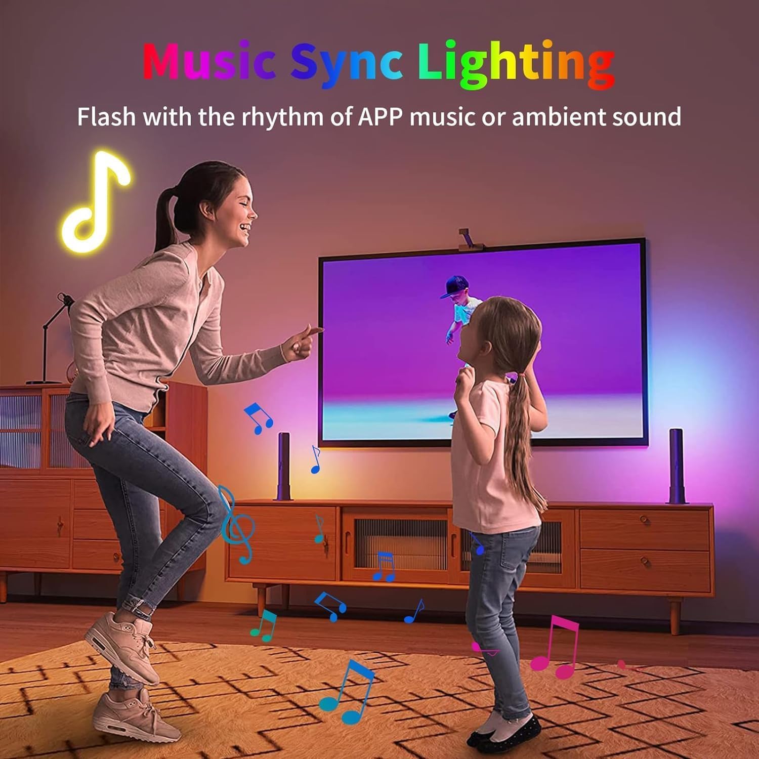 RGB LED Strip Light, 16.4ft Waterproof LED Light Strip with Remote Control & APP Control, Decorative Light for Bedroom, Living Room, Party, Festival