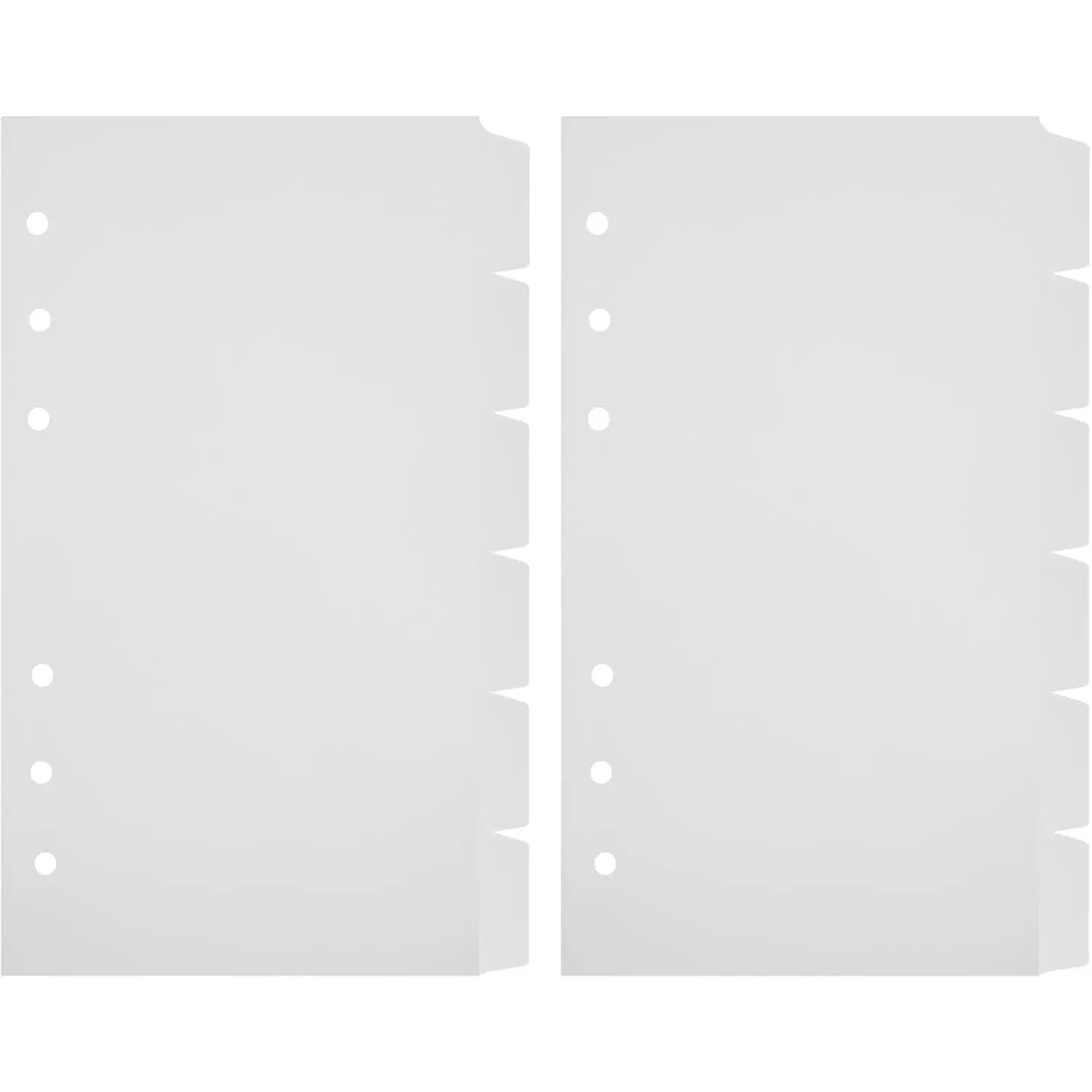 2 Pack 6-Tab A6 6-Ring Binder Dividers Set, Clear | Insertable Plastic, Index Dividers, for Notebooks, Planners & Journals
