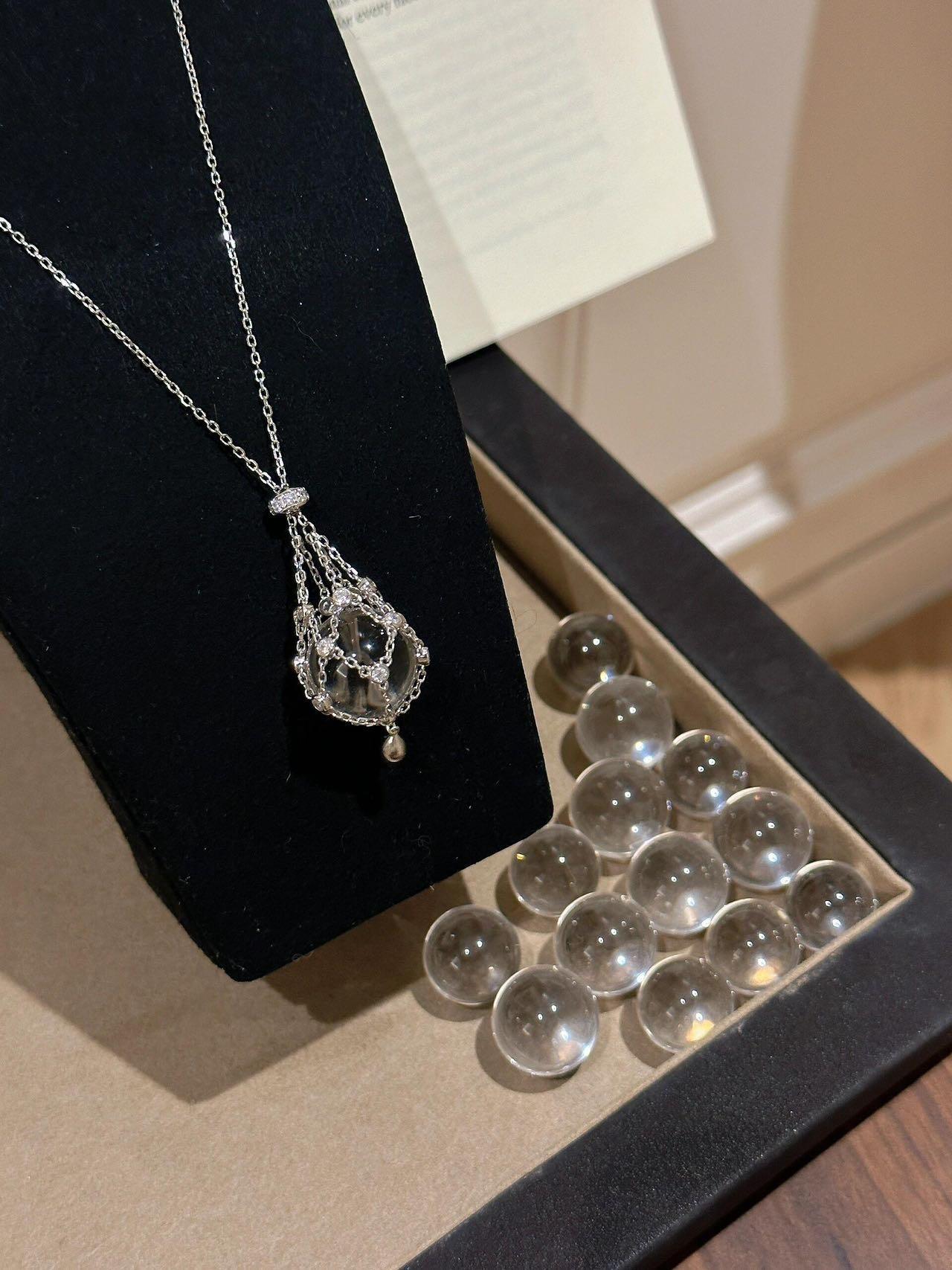 Best-selling net bag pearl necklace, crystal necklace, adjustable necklace